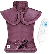 Electric Heating Pad for Neck and Shoulders and Back Pain Relief, FLUFFYWARMTH 24