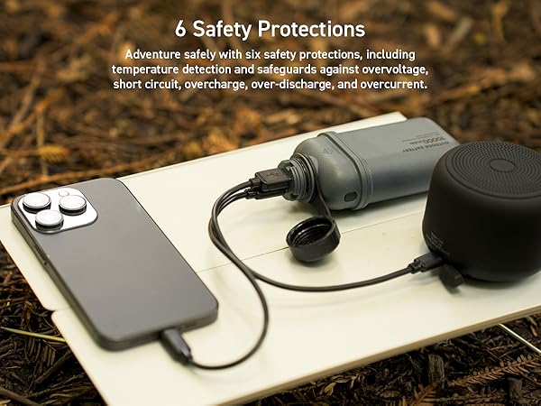 6 safety protections over voltage overdischarge short circuit overcurrent temperature detection