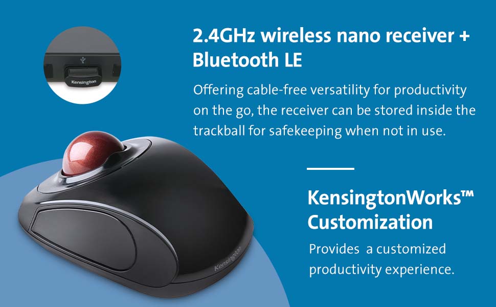2.4GHz wireless nano receiver + Bluetooth LE