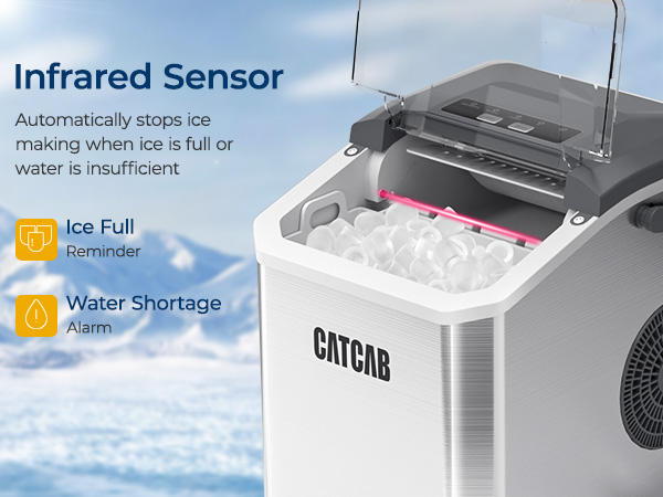 Counter Top Ice Machine Maker Full Ice and Water Shortage Reminder