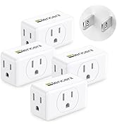LENCENT 3 Prong to 2 Prong Adapter, Plug Extender, Wall Plug Splitter with 3 AC Outlets, Travel P...