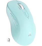 SOLAKAKA SM66 Green Silent Dual Mode Wireless Mouse for Laptop, Adjustable 4800 DPI,Rechargeable ...