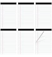 Thboxes 6 Pack Legal Pad 5x8, 180 Sheets Small Note Pad College Ruled Writing Pad Perforated Note...