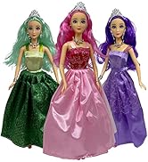 Princess Doll Set for Girls, 3 Little Dolls for Dollhouse | 11.5” Princess Dolls for 3-12 Year Ol...
