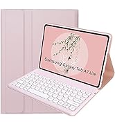Lrufodya Keyboard Case for Samsung Galaxy Tab A7 Lite Case 8.7" 2021, Candy Colors Detachable Rou...