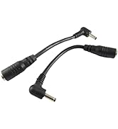 UpperFu (2 Pack 4.33inch) DC Power 3.5mm x 1.35mm Male Plug 90 Degree Right Angle to Female Jack ...
