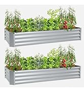 porayhut 6'x3' Raised Garden Bed Pack of 2,Kit Easy Set-up Planter Box for Vegetable Fruit,Metal ...