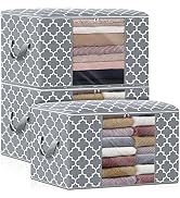 WISELIFE Storage Bags 100L 3-Pack Large Blanket Clothes Organization and Storage Containers for B...