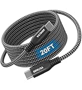 USB C to USB C Cable 20ft, Super Long 60W Type C to C Charging Cord Braided USB 2.0 Data Transfer...