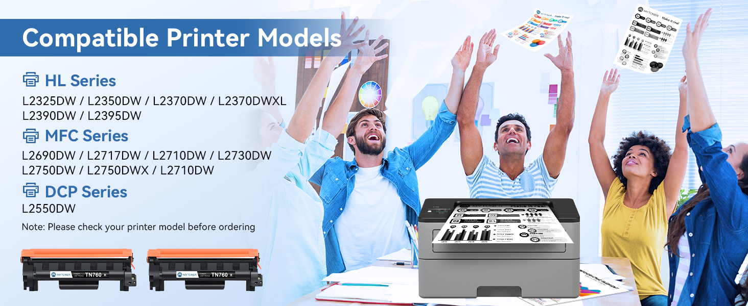 Replacement for Brother TN760 TN-760 TN730760 TN-730 High Yield MFC-L2690DW 2717DW MFC-L2750DW