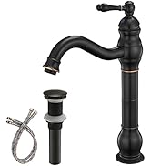 BWE 360° Swivel Bathroom Vessel Sink Faucet Oil Rubbed Bronze Single Handle One Hole Lavatory Mix...