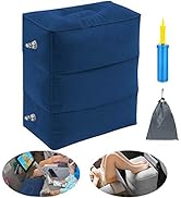 Inflatable Travel Foot Rest Pillow Portable Adjustable Three Layers Height Foot Stool for Airplan...