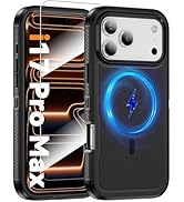 KTUOHU Magnetic Case for iPhone 17 Pro Max [Compatible with Magsafe] [Glass Screen Protector] [Du...