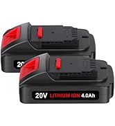 KUNLUN 2Pack Upgrade Real 4.0Ah DCB204 Battery for De Walt 20V MAX XR Battery Lithium ion, Extend...