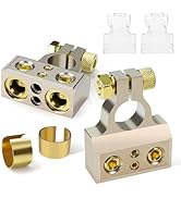 TONDA Battery Terminals, 0/4/8/10 Gauge Battery Terminal Connectors with Shims and Protective Cov...