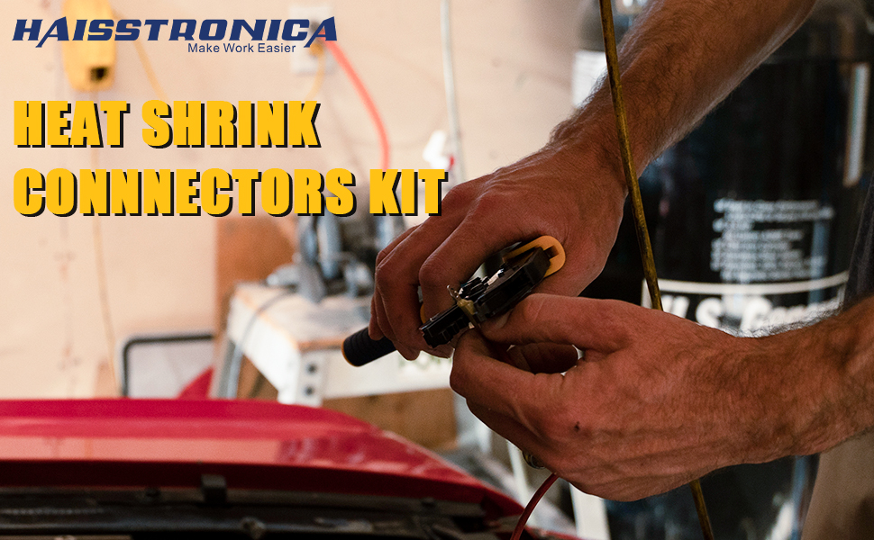 crimping tool for heat shrink connectors with 200PCS AWG 22-10 Heat Shrink Butt Connectors