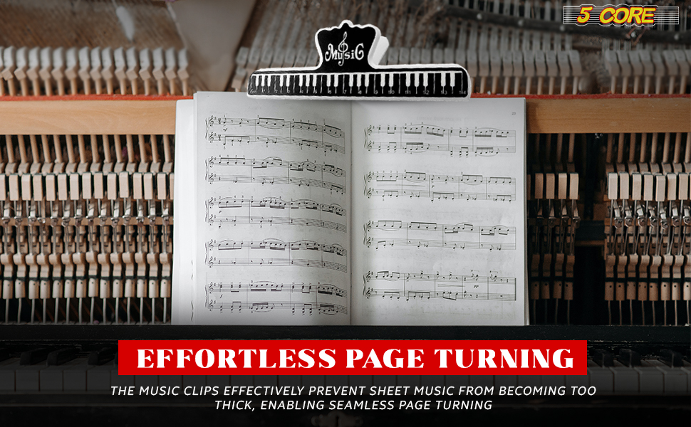 Music Page Holder 2 Pieces Black | Durable Plastic Music Score Fixed Clips