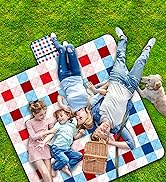 Poedist Extra Large Picnic Blanket Waterproof,80"x 80"Foldable Machine Washable Beach Blanket,Out...