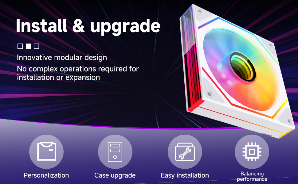 20mm ARGB PC Case Fan - 3-Sided Infinite Mirror &amp; Axis Infinite Mirror Light Effect