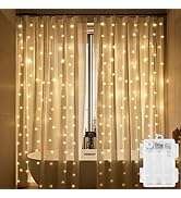 Solhice Curtain Shower Light, 72 x 72 Inches Battery Operated Waterproof Curtains Fairy Lights wi...