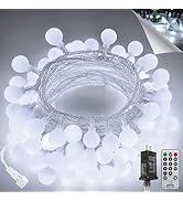 100LED Connectable String Lights Indoor Outdoor for Bedroom, 43ft White Globe Lights Plug in with...