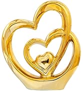 Anding Home Decoration Gold Modern Art Statue Porcelain Sculpture New Year Gift Gold Decorative L...