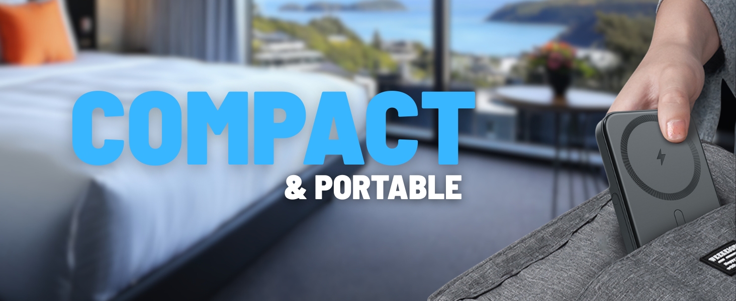 compact portable wireless charger power bank