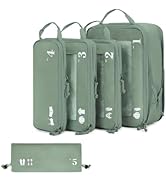 ECOHUB 5 Set Compression Packing Cubes for Suitcases Organiser Bags Set Travel Essentials with Sh...