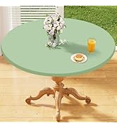 homing Round Elastic Fitted Tablecloth, Water-Resistant Fabric Tablecloths for 45"-56" Tables, Wa...
