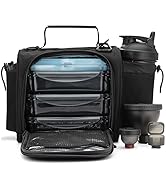 Hydra Cup Insulated Meal Prep Lunch Bag - Food Containers, Shaker Bottle, Luggage Sleeve, Ice Pac...