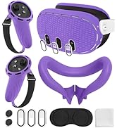 Silicone Cover Set Compatible with Oculus/Meta Quest 3 Accessories, Touch Controller Grips Cover,...