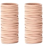Aegero 100 Pieces Elastics Hair Ties for Thick Hair,No Damage Ponytail Holders Hair Elastic Band ...