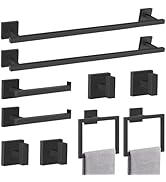 TQKAG Matte Black Bathroom Hardware Accessories Set 10 Pieces, 23.6" SUS304 Stainless Steel Towel...