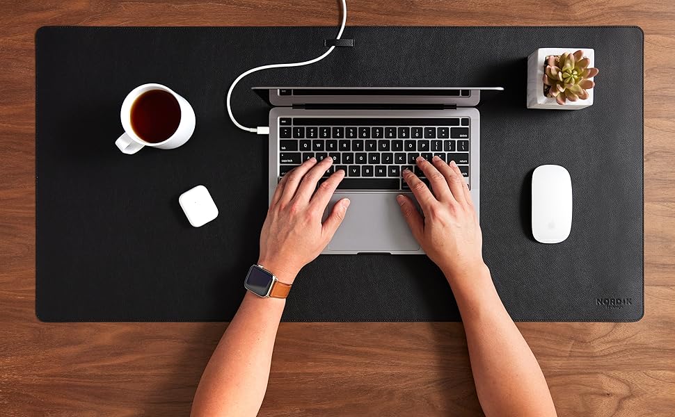 blotter desk protector smooth surface extended mouse pad large brown space