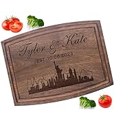 Gift for Wedding Anniversary Personalized Cutting Board - Handmade Chopping Board with Juice Groo...