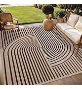 Tangsoo Rainbow Easy Jute Rug 5x7 Large Washable Area Rug for Dining Room Table,Non-Slip Thin Dar...