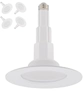 East Grove Home Just Screw Me in 6in LED Recessed Retrofit Light for E26 or Medium Base 4, 5, or ...