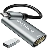 VIXLW Video Capture Card, 4K HDMI to 1080P USB C Video Recording Card for Gaming Streaming Confer...