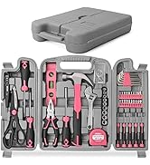 Hi-Spec 54pc Pink Home DIY Tool Kit Set for Women, Office &amp; Garage. Complete Ladies Basic House T...