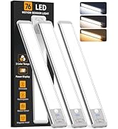 Under Cabinet Lighting Wireless, Rechargeable Motion Sensor Light Indoor, 3 Color Temps Closet Li...