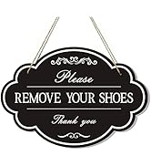 Zzbakress Please Remove Your Shoes Thank You Wall Decorative Sign,Take Your Shoes Off Wooden Wall...