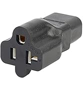 Strhowill IEC 320 C14 to Nema 5-15R/20R AC Power Adapter, 15Amp to 20Amp, IEC 3Pole Plug to USA F...