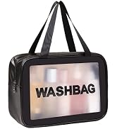 DAPOWER Travel Toiletry Bag for Women and Men, Matte Translucent Toiletry Bag with Handy Handle, ...