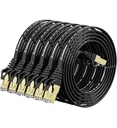 Cat 7 Ethernet Cable 3ft 6 Pack Shielded,Flat Ethernet Patch Cables - High Speed Internet Cable f...
