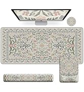 iCasso Mouse Pad with Wrist Rest,Large Desk Mat Set,Ergonomic Keyboard Pad with Wrist Support,Non...