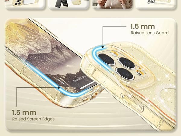 crystal Clear case transparent case magnetic case glitter case Glossy case cute case aesthetic case