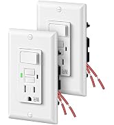 DEWENWILS 2-Pack 15A GFCI Switch Outlet Combo, Tamper-Resistant GFCI Outlet | WR Ground Fault Cir...