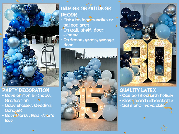 blue silver balloons