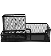 M&amp;G Mesh Pen Holder Desk Organizers Pencil Holder for Desk Black, 3 Compartments Metal Office Sup...