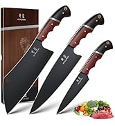 DRGSKL Japanese Chef Knife Set - 3 PCS Kitchen Utility Knife Sets for Cooking, Meat Cleaver Knive...